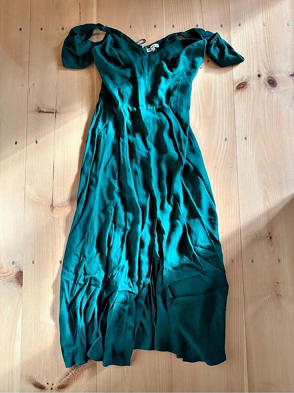 Reformation Baxley Ruched Maxi Dress in Green Size 8 Like New